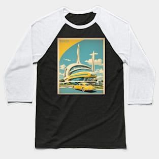 Museu do Amanhã Brazil Vintage Tourism Travel Poster Baseball T-Shirt